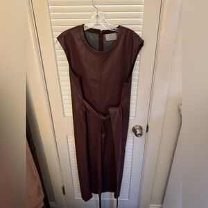 Modern Citizen Red Midi Sheath Dress Crew Neck Cap Sleeve